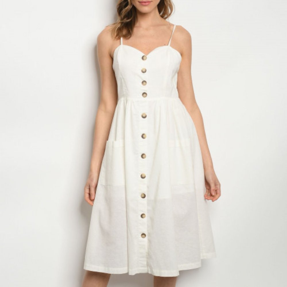 IVORY MIDI DRESS - Picture 2 of 7